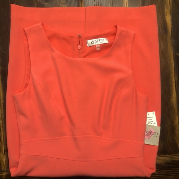 Dillards KASPER Beautiful Nectar/Coral Sheath Dress w/Banded Waist- Full Lining - Picture 5 of 9